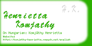 henrietta komjathy business card